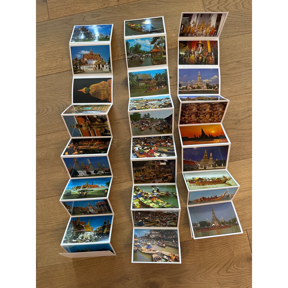 New Thailand Cambodia Postcards 4 Sets Hooked Together
